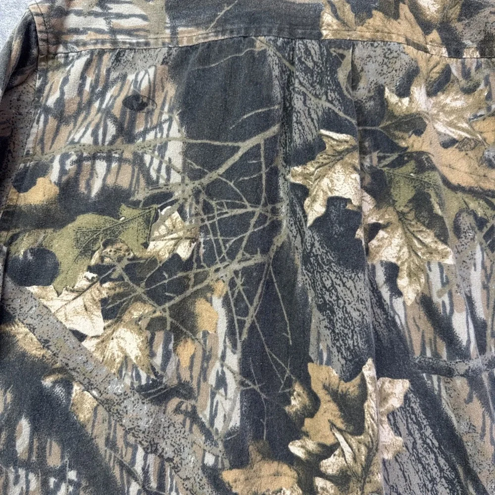 VINTAGE Game Winner Camo Shirt Men's Large Mossy Oak Long Sleeve Hunting Outdoor - Picture 7 of 8